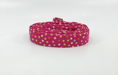 Pink And Green Polka Dot Dog Leash, 4 Or 5 Foot Swivel Hook Pet Lead - image3